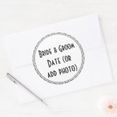 カスタムワインビールボトルウェディングラベル ラウンドシール (封筒)