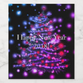 カスタムワインボトルラベルハッピーニューイヤー2018 ワインラベル (シングルラベル)