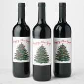 カスタムワインボトルラベルハッピーニューイヤー ワインラベル (ボトル)