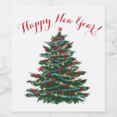 カスタムワインボトルラベルハッピーニューイヤー ワインラベル (シングルラベル)