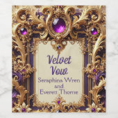 カスタムワインラベルパープル&金ゴールド結婚ズ ワインラベル (シングルラベル)