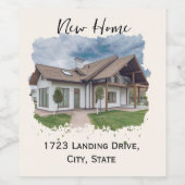 カスタムワインラベル – 住所を持つ新しいハウスギフト ワインラベル (シングルラベル)