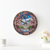 カスタムワシントンDCデイテッドさくらんぼブロッサム ラージ壁時計 (ホーム)