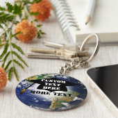 カスタムワールドキーチェーンの卒業キャップ キーホルダー (側面)