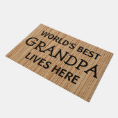 カスタムワールドズ最高のグランパが住む ドアマット (アングル)