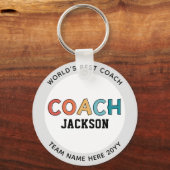カスタムワールドベストコーチ |レトロチームのギフト キーホルダー (正面)