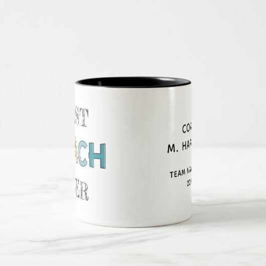 カスタムワールドベストコーチ |レトロチームのギフト ツートーンマグカップ (中央)