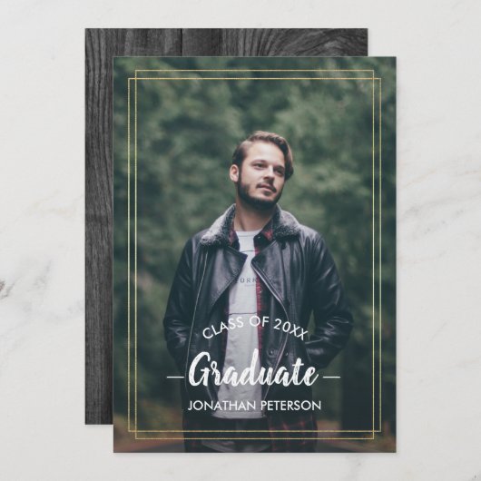 カスタムンバーンウッド卒業パーティー 招待状 (正面/裏面)