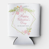 カスタムヴァレンティかわいらしンデイピンクフローラパーティー 缶クーラー (正面)