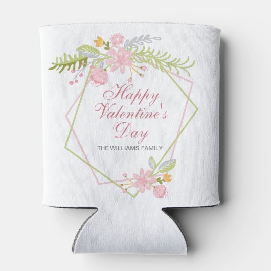 カスタムヴァレンティかわいらしンデイピンクフローラパーティー 缶クーラー (裏面)