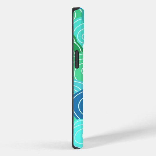 カスタムヴィンテージお洒落可愛い青緑パターン Case-Mate iPhoneケース (裏面 / 右)