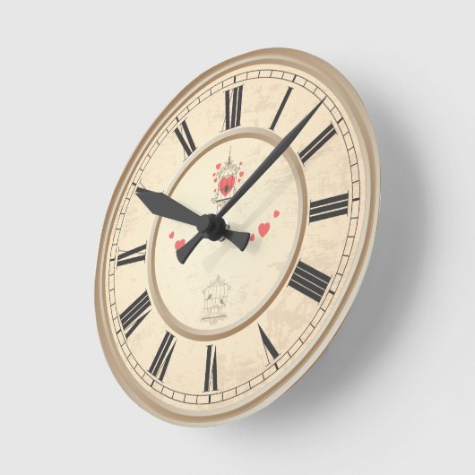 カスタムヴィンテージの写真と文字 ラウンド壁時計 (傾斜)