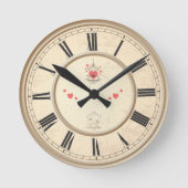 カスタムヴィンテージの写真と文字 ラウンド壁時計 (正面)