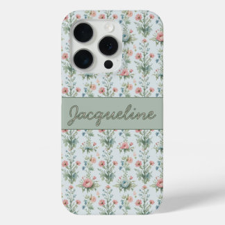 カスタムヴィンテージの野の花フラワー携帯ケース iPhone 15 PROケース