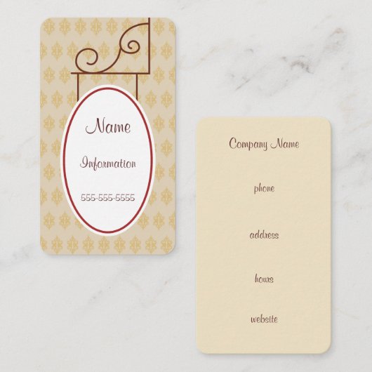 カスタムヴィンテージアンティークサイン名刺 名刺 (正面/裏面)