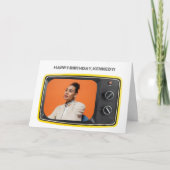 カスタムヴィンテージイエローテレビアーポップ・アートのトスタイル カード (正面)