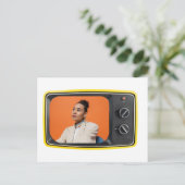 カスタムヴィンテージイエローテレビアーポップ・アートのトスタイル ポストカード (スタンド正面)