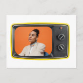 カスタムヴィンテージイエローテレビアーポップ・アートのトスタイル ポストカード (正面)
