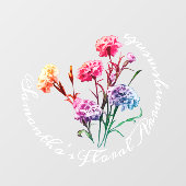 カスタムヴィンテージエレガントフローラパステルカーネーション ウィンドウサイン (シート)