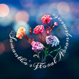 カスタムヴィンテージエレガントフローラパステルカーネーション ウィンドウサイン