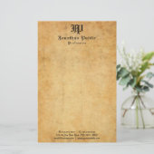 カスタムヴィンテージエレガント書道の古い紙ルック 便箋 (スタンド正面)