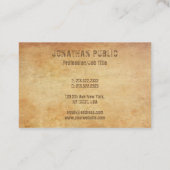 カスタムヴィンテージオールド紙ルック動揺して文字 名刺 (裏面)