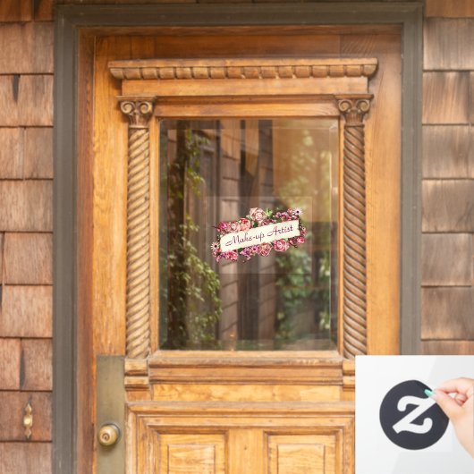 カスタムヴィンテージガーリーフローラメイクアップアーティストスタジオ ウィンドウサイン (ホームデコレーション)