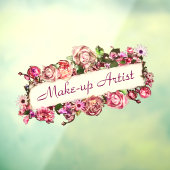 カスタムヴィンテージガーリーフローラメイクアップアーティストスタジオ ウィンドウサイン (シート3)