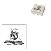 カスタムヴィンテージキングスカル図書室 ラバースタンプ (押印)