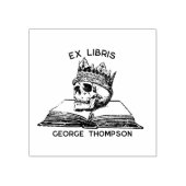 カスタムヴィンテージキングスカル図書室 ラバースタンプ (インプリント)