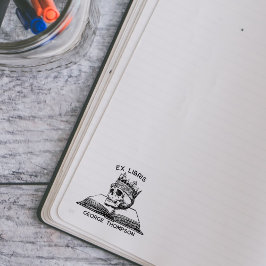 カスタムヴィンテージキングスカル図書室 ラバースタンプ