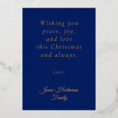 カスタムヴィンテージクリスマスウィンタービレッジ金ゴールド 箔シーズンカード (裏面)