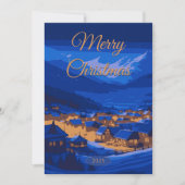 カスタムヴィンテージクリスマスウィンタービレッジ シーズンカード (正面)