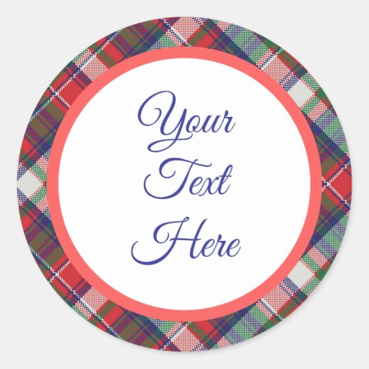 カスタムヴィンテージクリスマスファームハウスバッファローチェック ラウンドシール (正面)