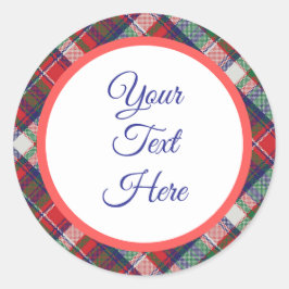 カスタムヴィンテージクリスマスファームハウスバッファローチェック ラウンドシール