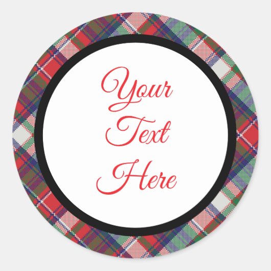 カスタムヴィンテージクリスマスファームハウスバッファローチェック ラウンドシール (正面)