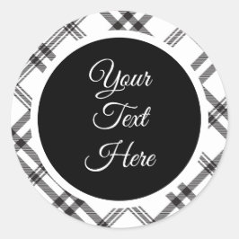 カスタムヴィンテージクリスマスファームハウスバッファローチェック ラウンドシール