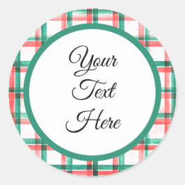 カスタムヴィンテージクリスマスファームハウスバッファローチェック ラウンドシール