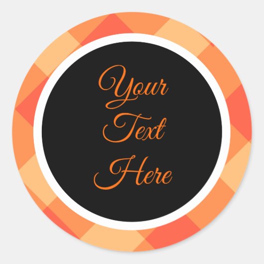 カスタムヴィンテージクリスマスファームハウスバッファローチェック ラウンドシール (正面)