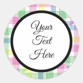 カスタムヴィンテージクリスマスファームハウスバッファローチェック ラウンドシール