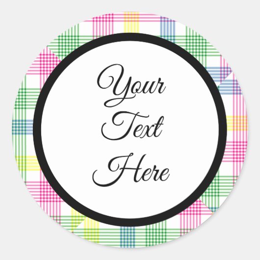 カスタムヴィンテージクリスマスファームハウスバッファローチェック ラウンドシール (正面)