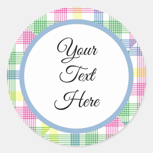 カスタムヴィンテージクリスマスファームハウスバッファローチェック ラウンドシール (正面)