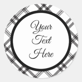 カスタムヴィンテージクリスマスファームハウスバッファローチェック ラウンドシール