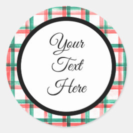 カスタムヴィンテージクリスマスファームハウスバッファローチェック ラウンドシール