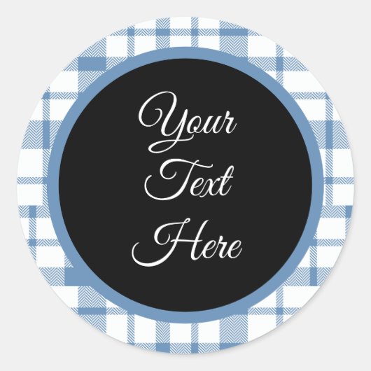 カスタムヴィンテージクリスマスファームハウスバッファローチェック ラウンドシール (正面)