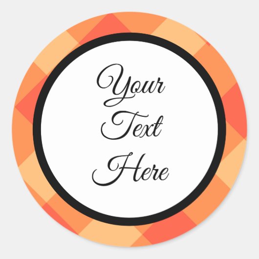 カスタムヴィンテージクリスマスファームハウスバッファローチェック ラウンドシール (正面)