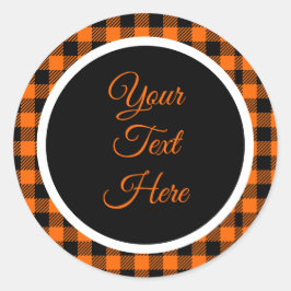 カスタムヴィンテージクリスマスファームハウスバッファローチェック ラウンドシール