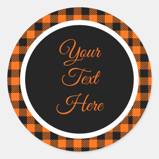 カスタムヴィンテージクリスマスファームハウスバッファローチェック ラウンドシール (正面)