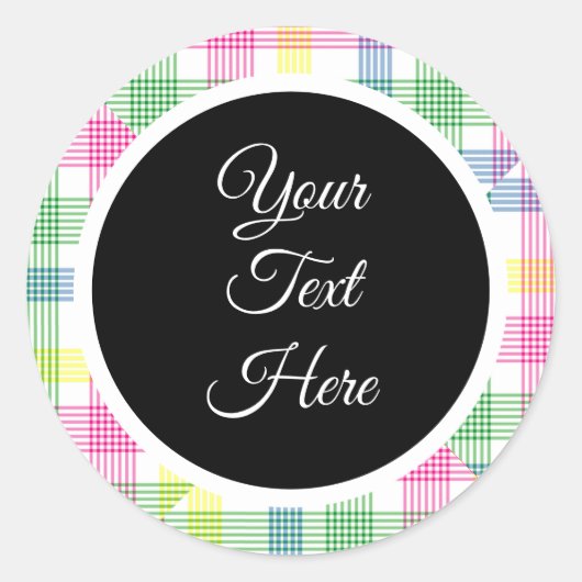 カスタムヴィンテージクリスマスファームハウスバッファローチェック ラウンドシール (正面)