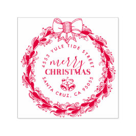 カスタムヴィンテージクリスマスリース差出人住所 セルフインキングスタンプ